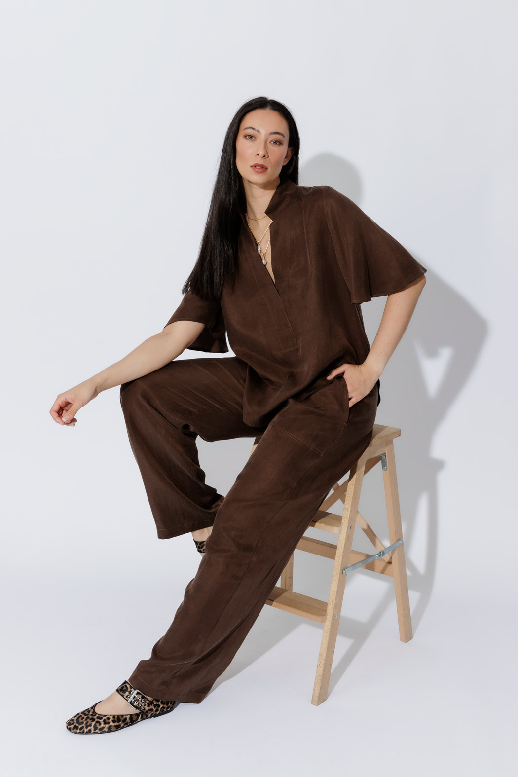 Coffee Tencel/Linen Pant