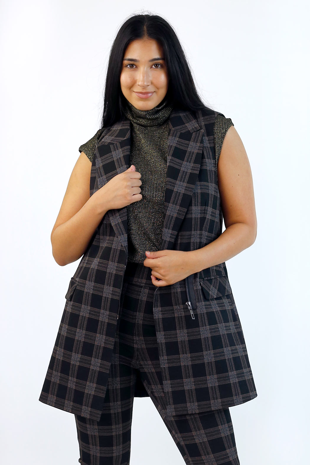 Tan Ponte Zippy Vest - FINAL SALE