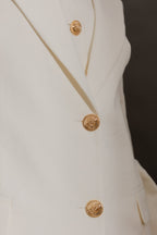 Ivory Sandwashed Linen Oversized Blazer
