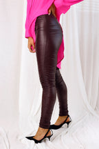 Wine Waxed Ruched Legging - SALE