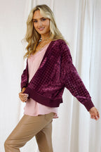 Wine Luxury Cardigan - SALE