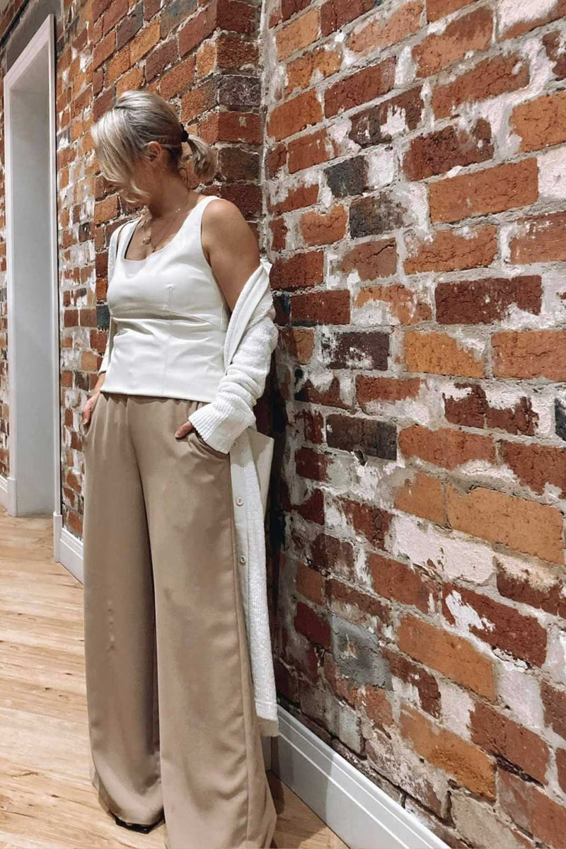 Ivory Vegan Leather Bustier Cami - FINAL SALE