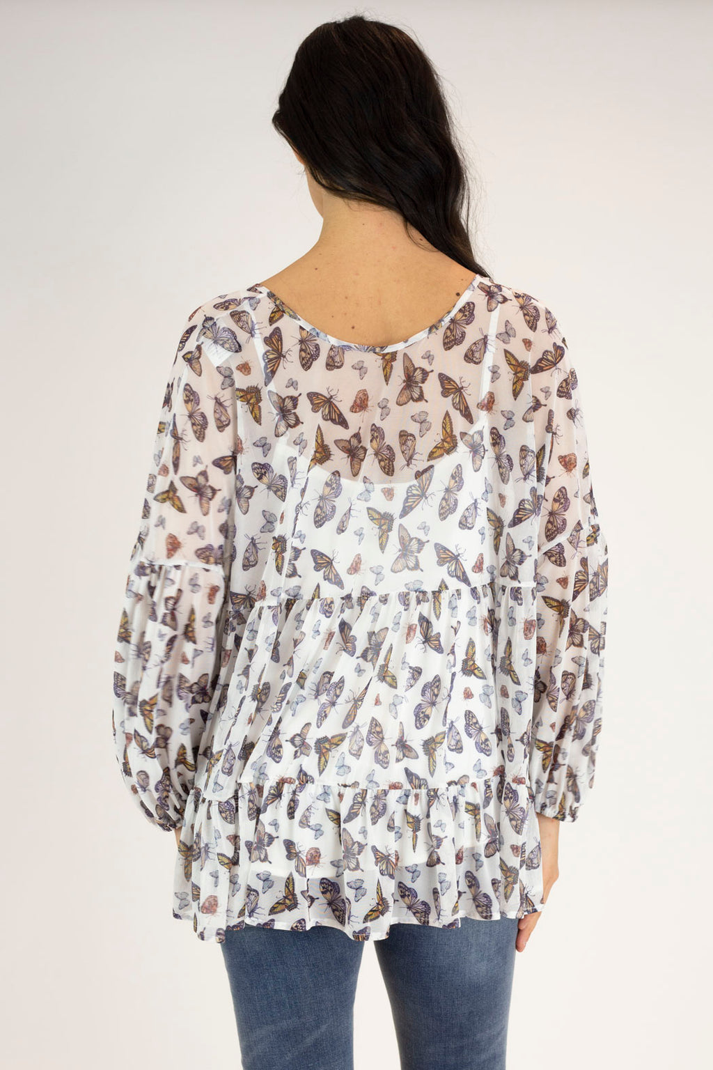 Butterfly Mesh Tiered Top - FINAL SALE