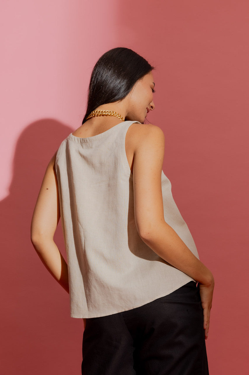 Natural Linen Bell Cami