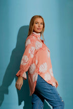 Peach Floral Femme Blogger Shirt