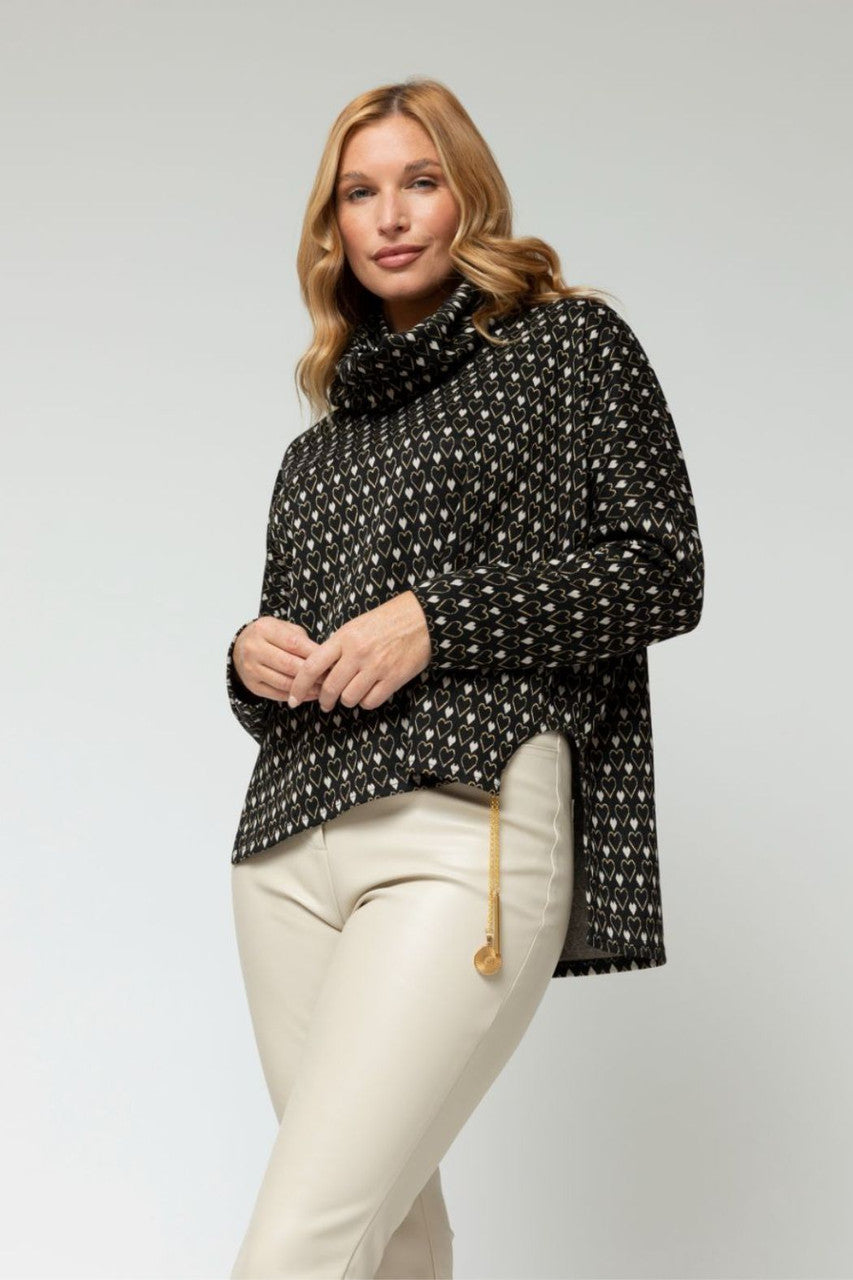 Hearts Gigi Roll Neck Top - Sale