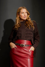 Chocolate Embossed Classic Belt Chocolate O/S