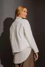White Vegan Leather Biker Jacket