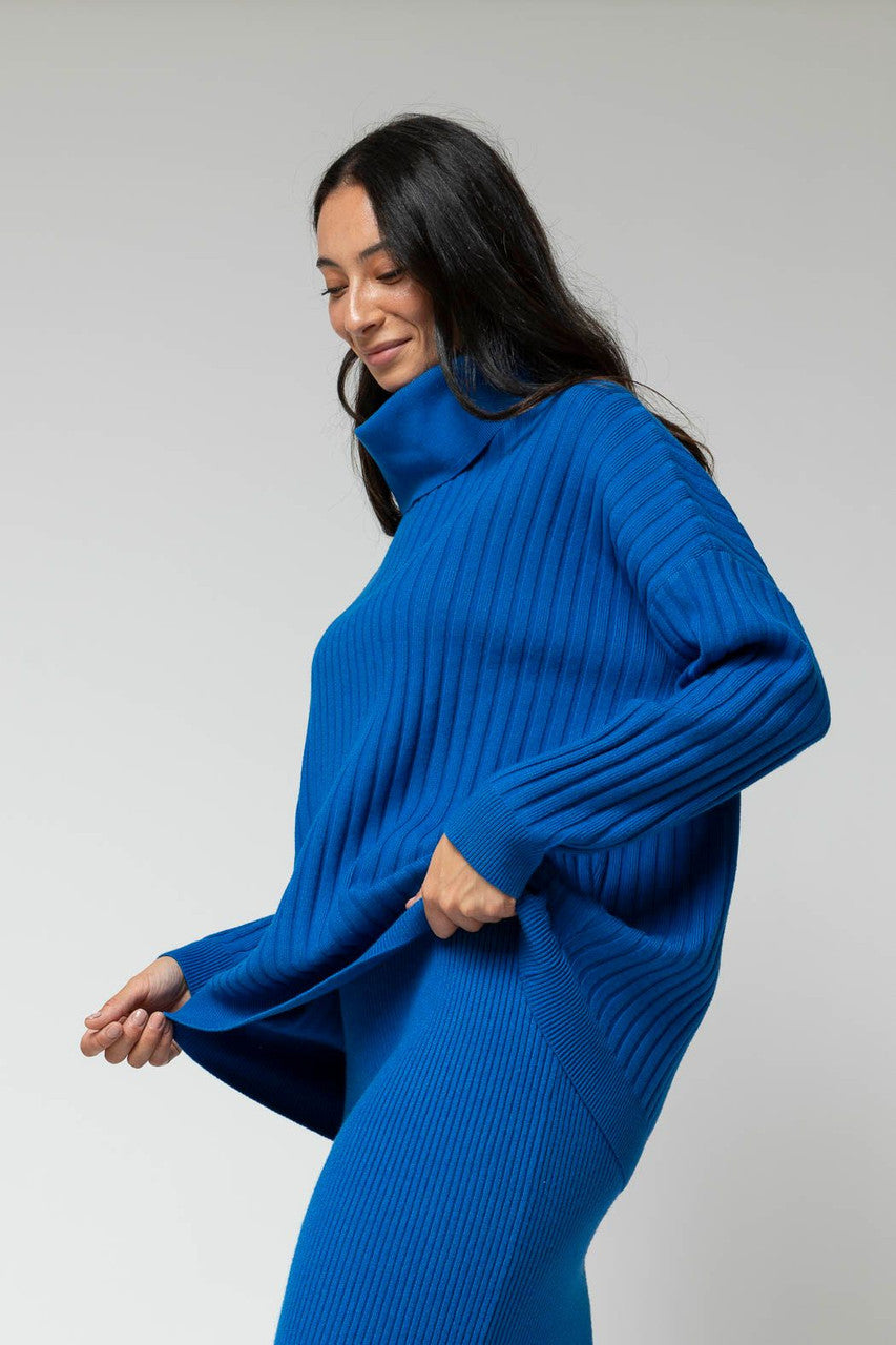 Cobalt Cowl Neck Jumper