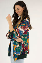 Teal Chain Silky Bomber Jacket - Sale