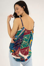 Teal Chain Silky Lily Cami - Final Sale