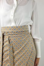 Silver Print Wrap Skirt - FINAL SALE