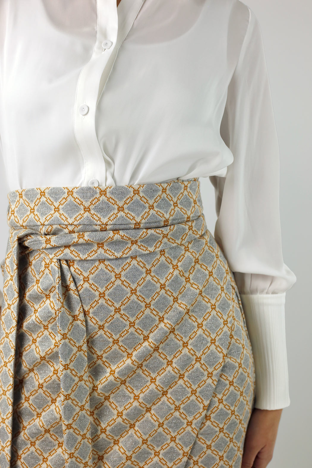 Silver Print Wrap Skirt - FINAL SALE