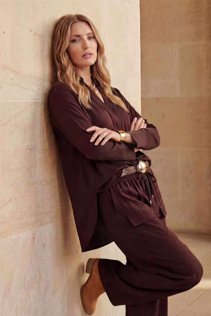 Chocolate Luxury Longline Blogger Shirt