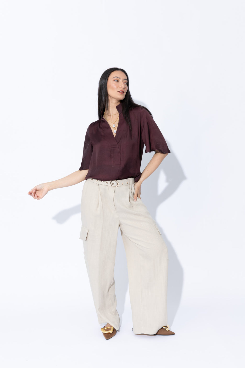 Chocolate Milan Fluted Blogger Shirt