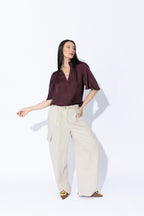 Chocolate Milan Fluted Blogger Shirt