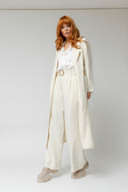 Ivory Twill Cleo Belt Pant