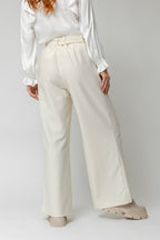 Ivory Twill Cleo Belt Pant