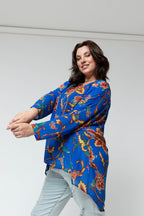 Cobalt Chiffon Oversized Top - Sale