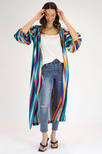 Stripe Silky Wrap Dress - Final Sale