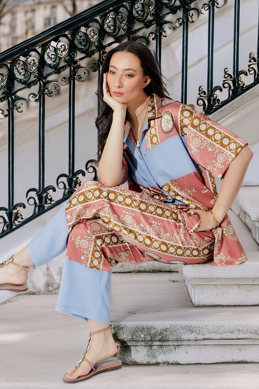 Coral Contrast Shirt