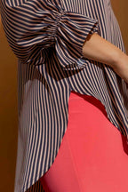 Navy/Pink Stripe Femme Blogger Shirt