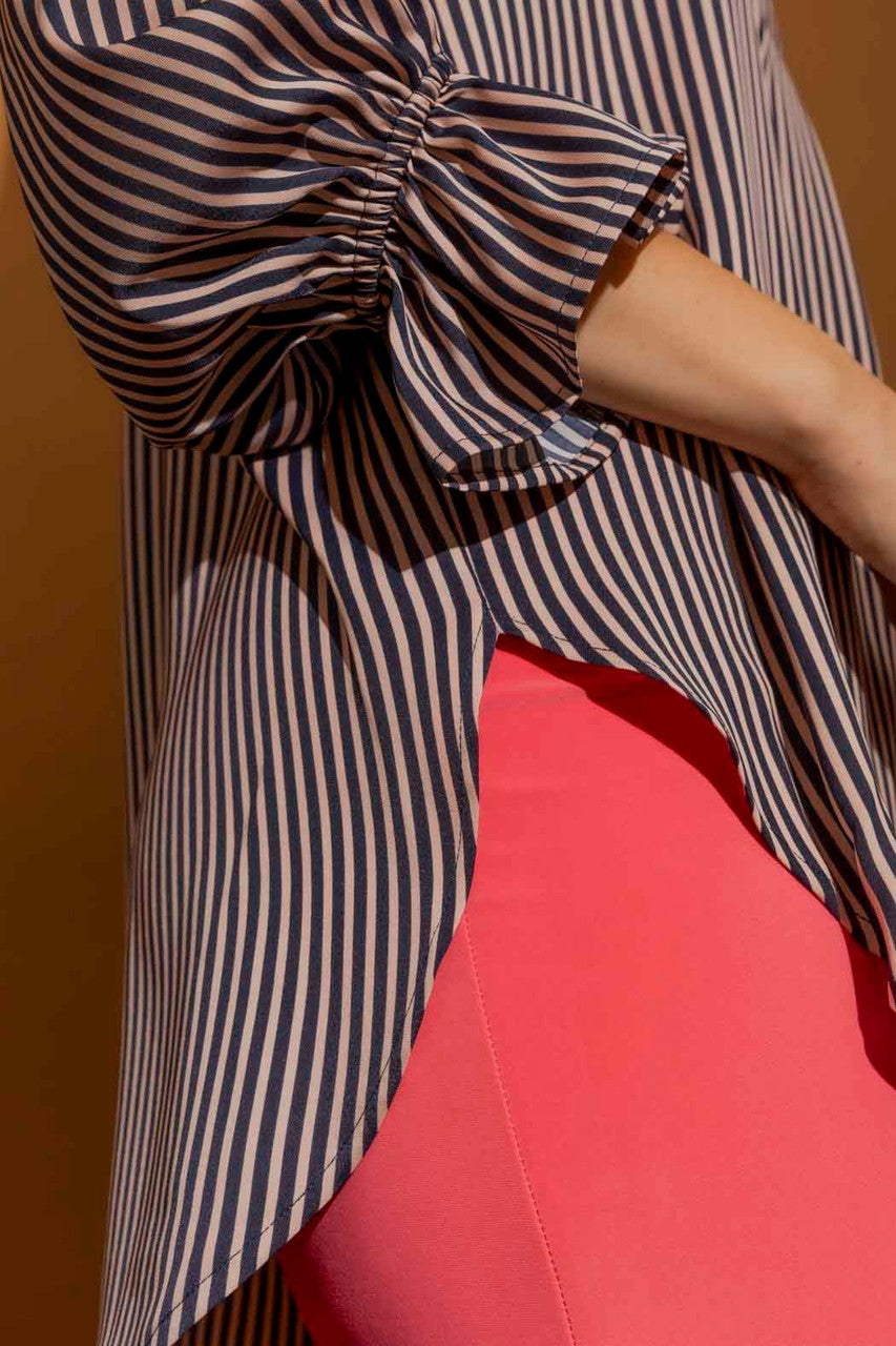 Navy/Pink Stripe Femme Blogger Shirt