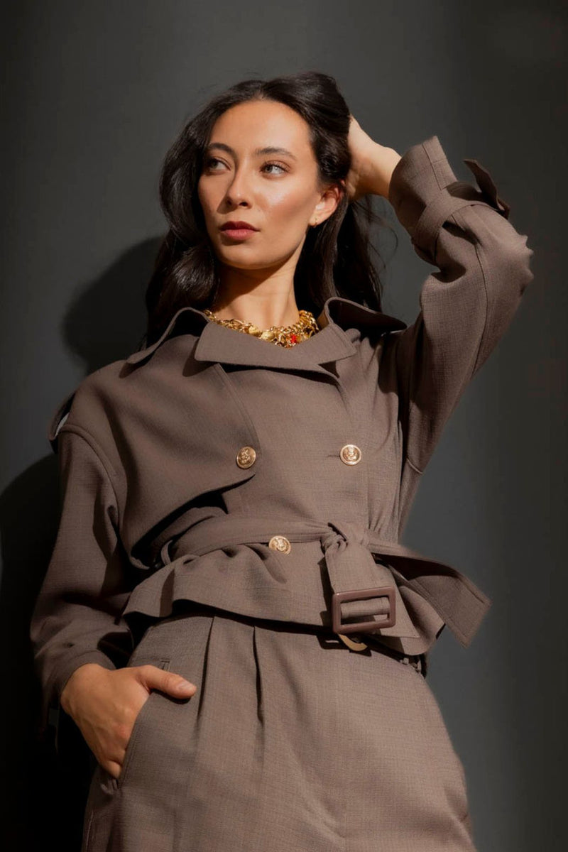 Cocoa Crop Trench Jacket Cocoa S