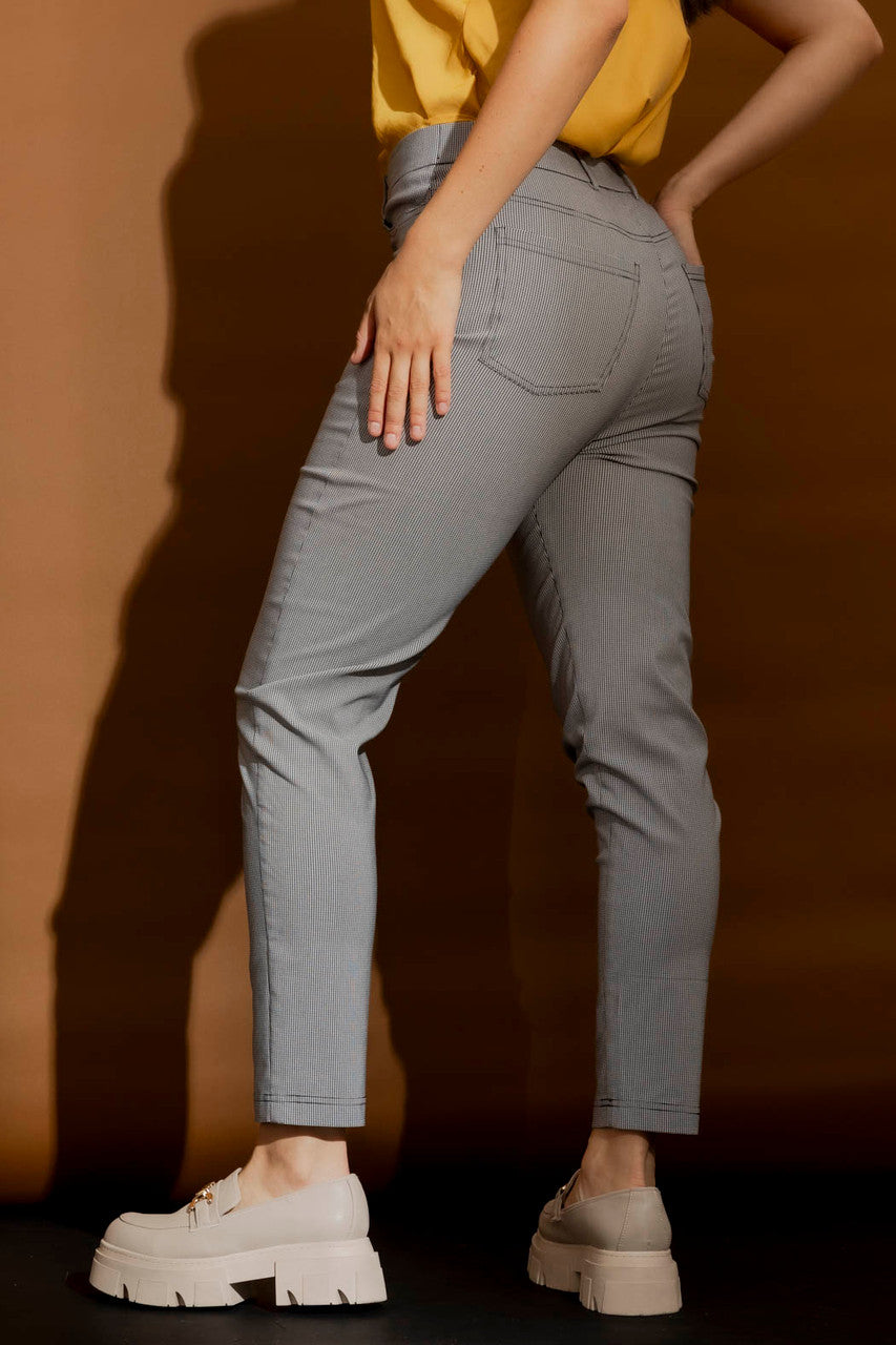 Mini Black & White Check Slim Leg Pants