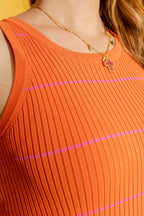 Orange / Pink Stripe Crew Cami
