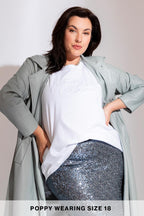 White Motto Embroidered T Shirt