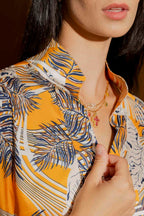 Fern Print Femme Blogger Shirt Yellow