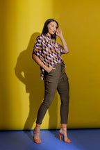 Lilac/Gold Crop Blake Shirt