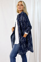 Distressed Denim Shacket - Indigo - FINAL SALE