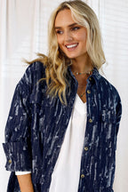 Distressed Denim Shacket - Indigo - FINAL SALE
