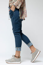 Chambray Denim Drawstring Jeans - SALE