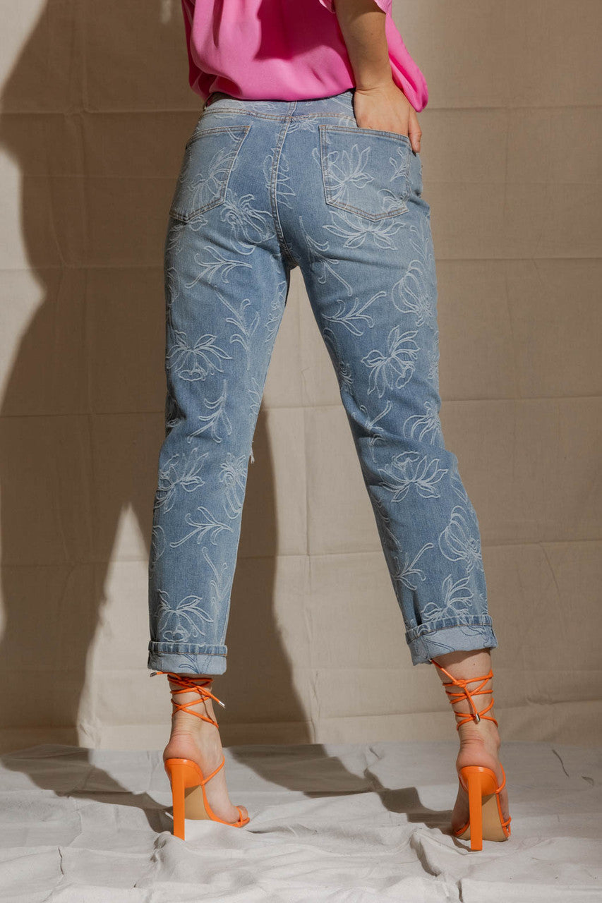 Dark Floral Harper Jean