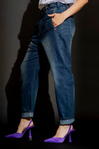 Dark Denim Paperbag Jeans Dark Denim