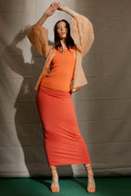 Orange Rib Crew Cami