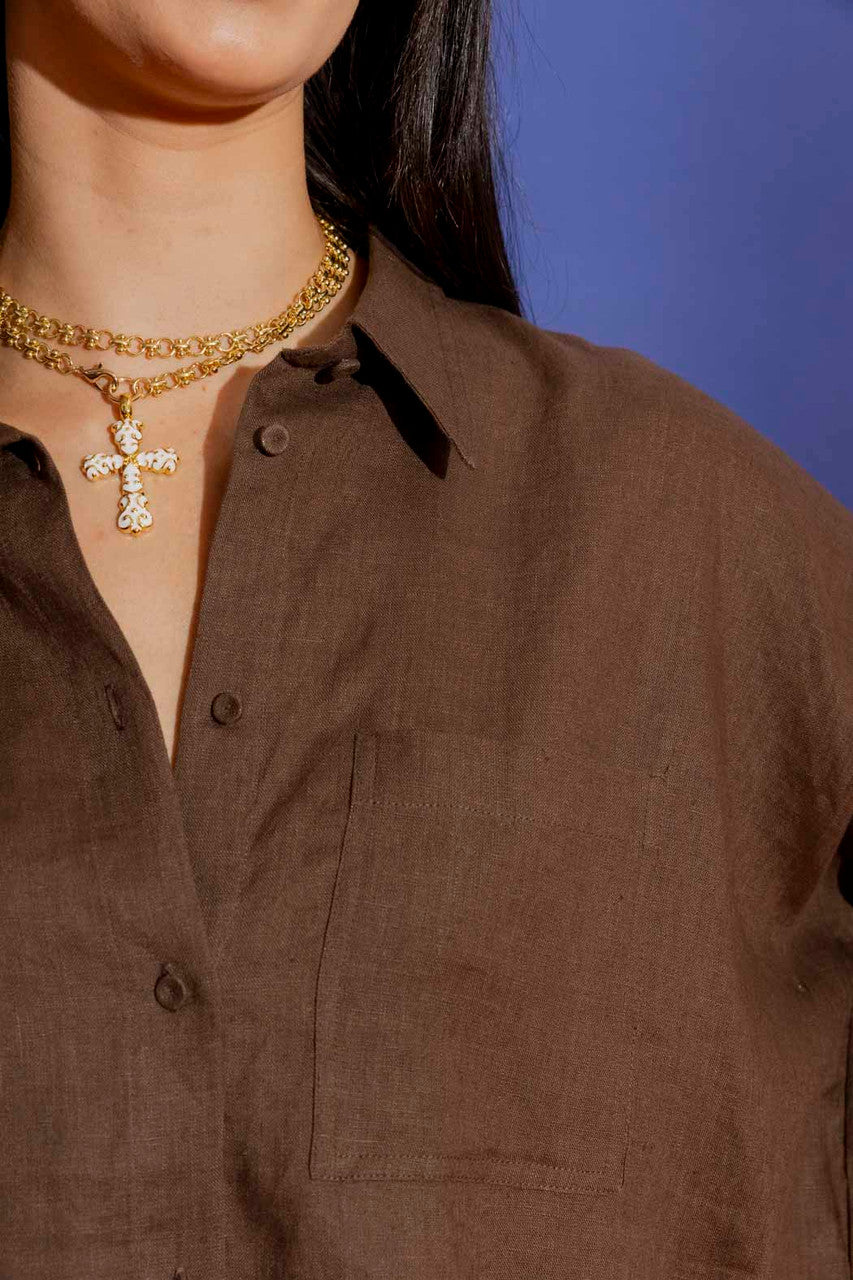 Latte Linen Everyday Shirt