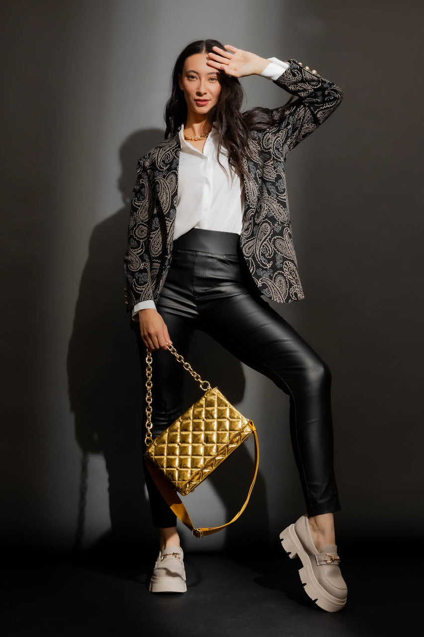 Black Paisley Oversized Blazer