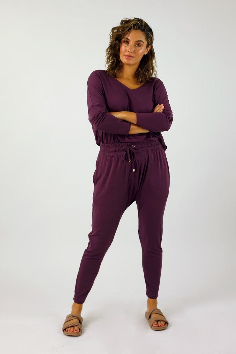 Rose Brown Bamboo Slouch Top-NT