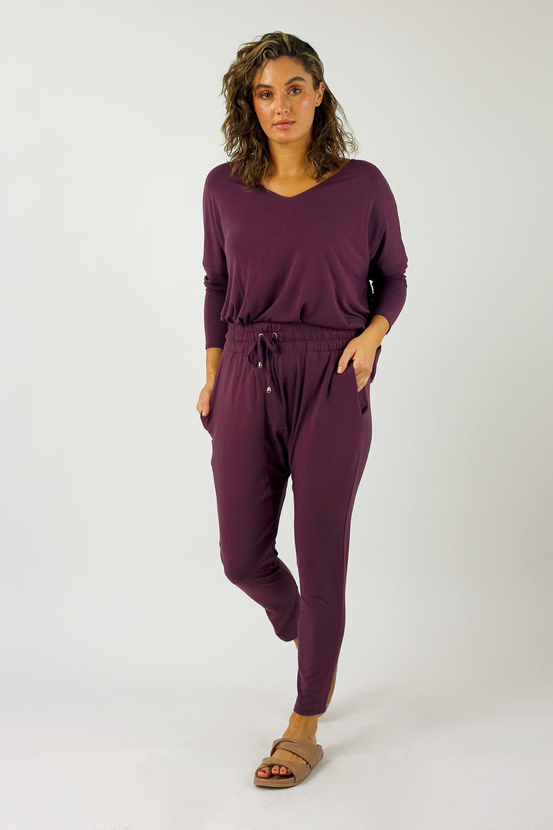 Rose Brown Bamboo Slouch Pants-NT