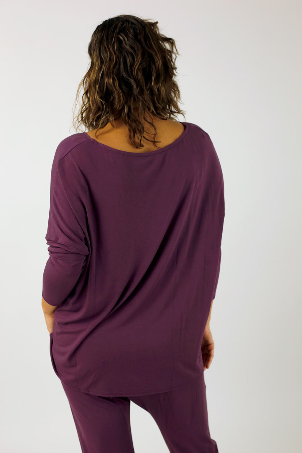 Rose Brown Bamboo Slouch Top-NT