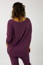 Rose Brown Bamboo Slouch Top-NT
