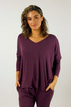 Rose Brown Bamboo Slouch Top-NT