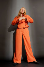 Orange Textured Cleo Pant