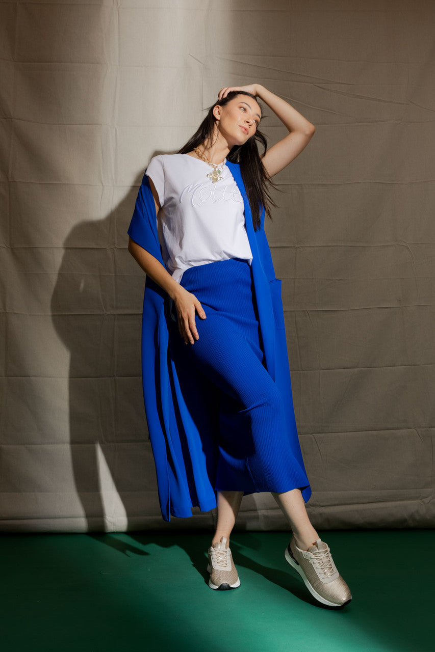 White Motto Embroidered T Shirt