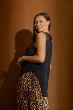 Black Double Ruffle Cami