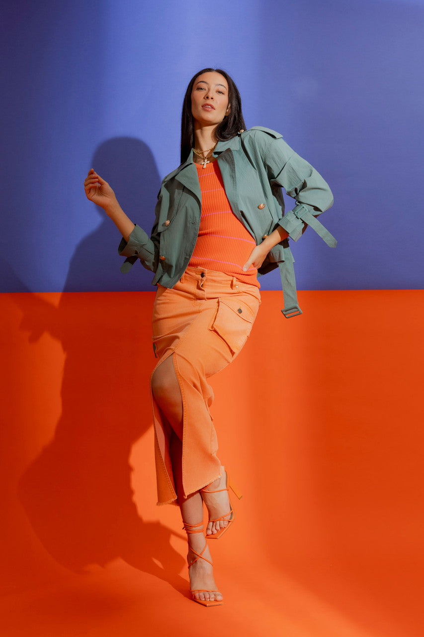 Parachute Crop Trench Coat